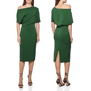 Reiss Bright Green Madison Bodycon Midi 